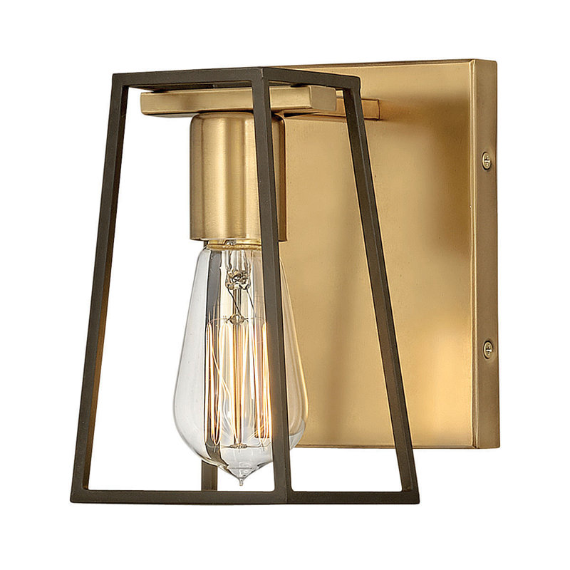 Filmore 1-Light Bath Vanity Open Cage Wall Sconce, Oil Rubbed Bronze/Heritage Brass