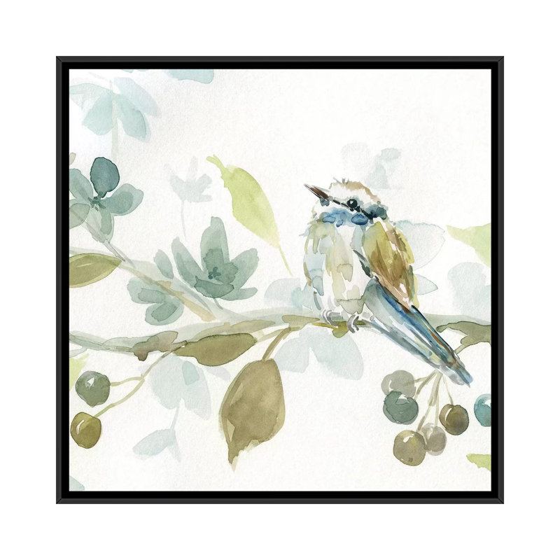 Spring Melody III, H 18 po x l 18 po x P 1,5 po, Toile avec cadre noir, Pas de tapis