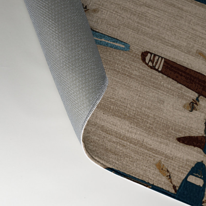 Transportation Gray Indoor and Outdoor Area Rug, Rectangle 3' x 5'