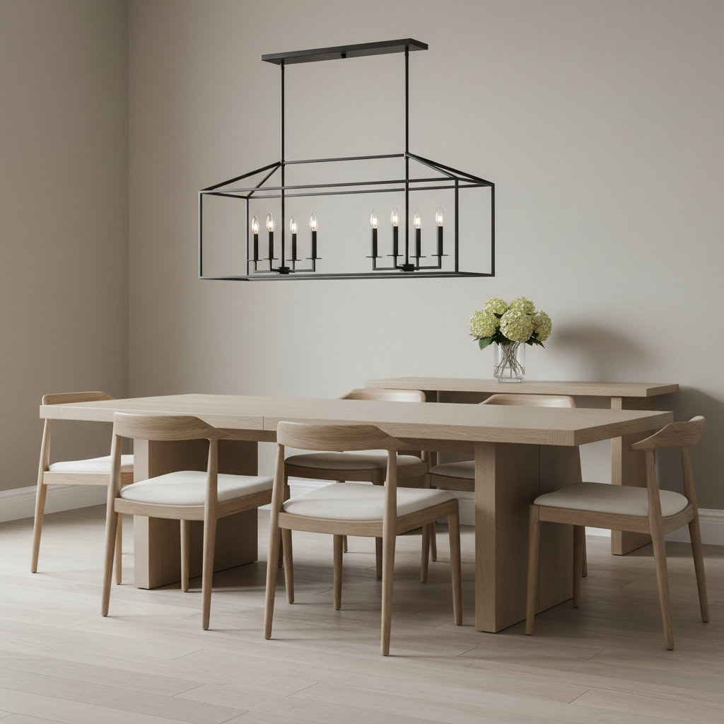 Ellis 8-Light Chandelier, No, Midnight Black