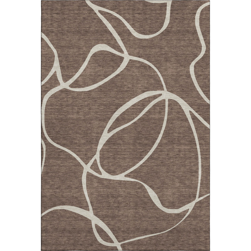 Premium Machine Washable Corum AMF999 Swirls Rug, Rectangle 10' x 14'