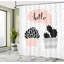 Ensemble de rideau de douche et de crochets en cactus-44328555