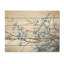 Bleu et gris, feuilles sur une branche - feuilles, art mural sur bois de pin naturel-27500071
