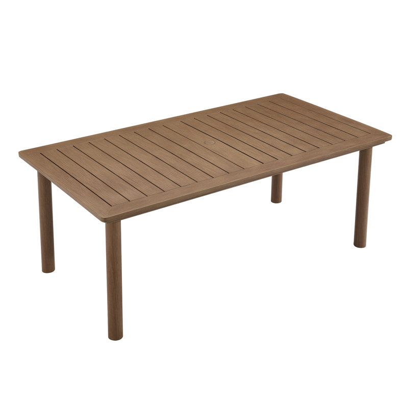 Table de salle à manger d'extérieur en aluminium Parkland, Noyer