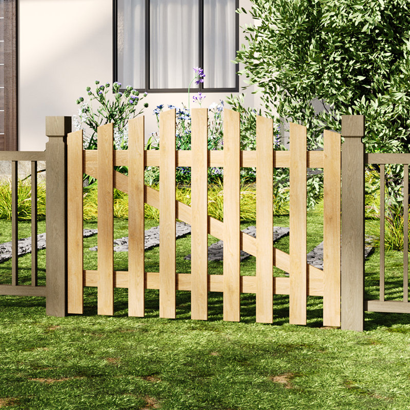 Adelheid Gate Fencing with 1 Panel(s) Included, Wooden, 90cm H x 120cm W x 5cm D
