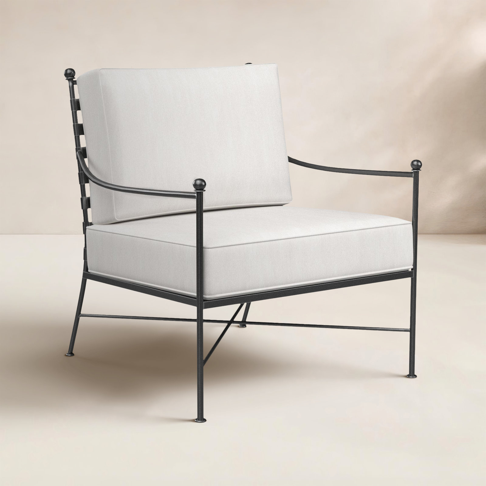 Lucier Outdoor Lounge Chair , Sunbrella® Cushions Included, Canvas Flax Sunbrella® Canvas
