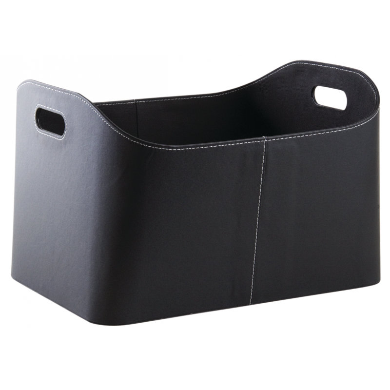 Nico Faux Leather Log Carrier, Black