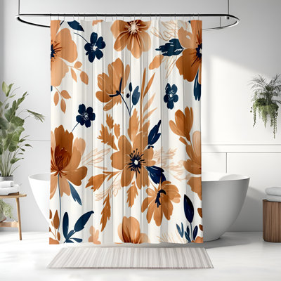 Rideau de douche avec tapis de bain