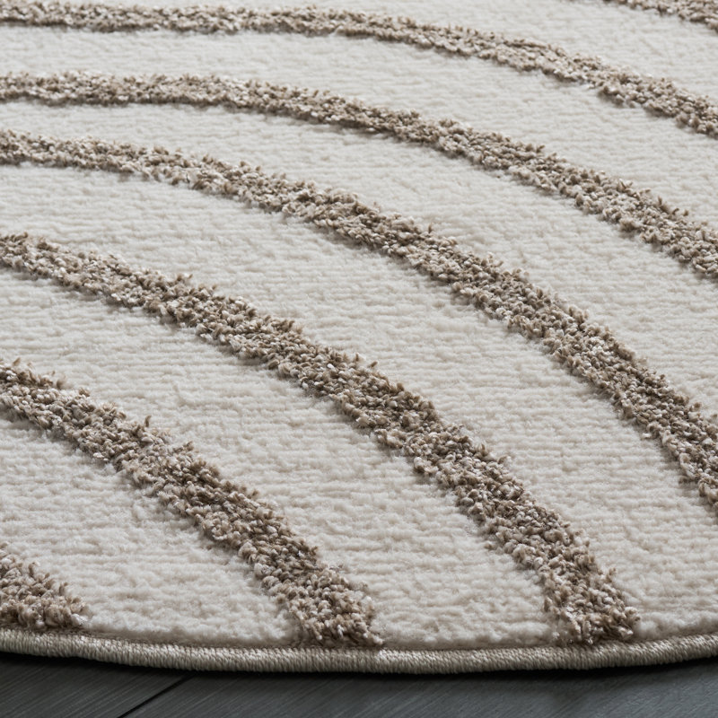 Wave Performance Abstract Indoor Rug, Round 6'7"