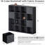 Ensemble de rangement modulaire 16 tiroirs avec tiroirs en tissu, bibliothèque noire en bois rustique et cloison, ensemble de 2-481928808-481928821-481928809