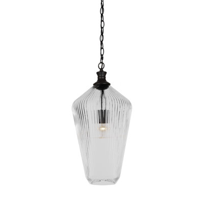 Carina Chain Hung Pendant With 11" Glass