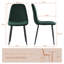 Velvet Upholstered Dining Chairs with Diamond‑Quilted Backrest and Sturdy Metal Legs-1237099024