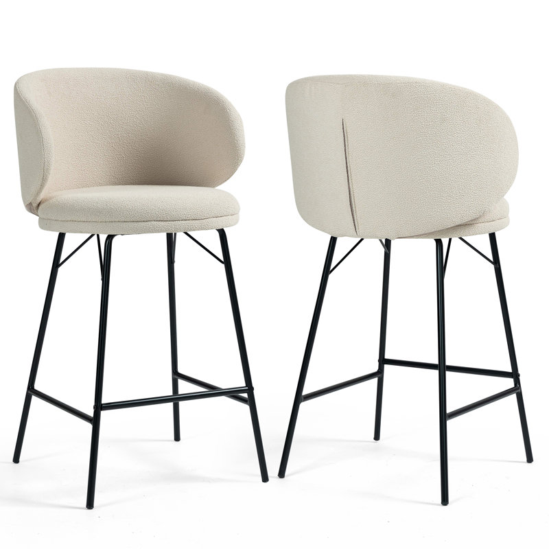 Lemonica Boucle Counter & Bar Stool, Counter Stool (26" Seat Height), White