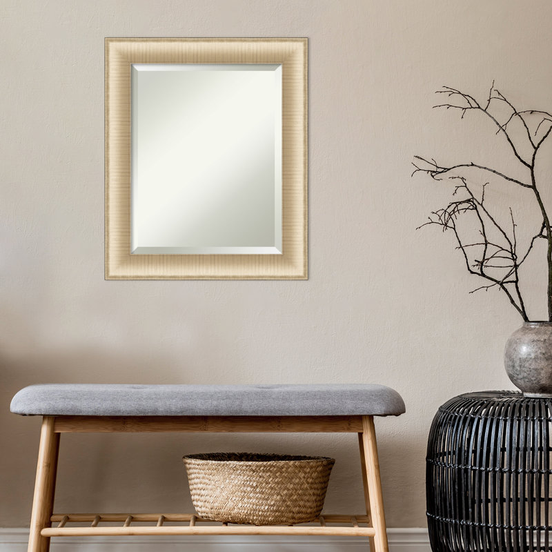 Miroir d'appoint mural en plastique Jonnie, 45" x 35", Brushed Gold