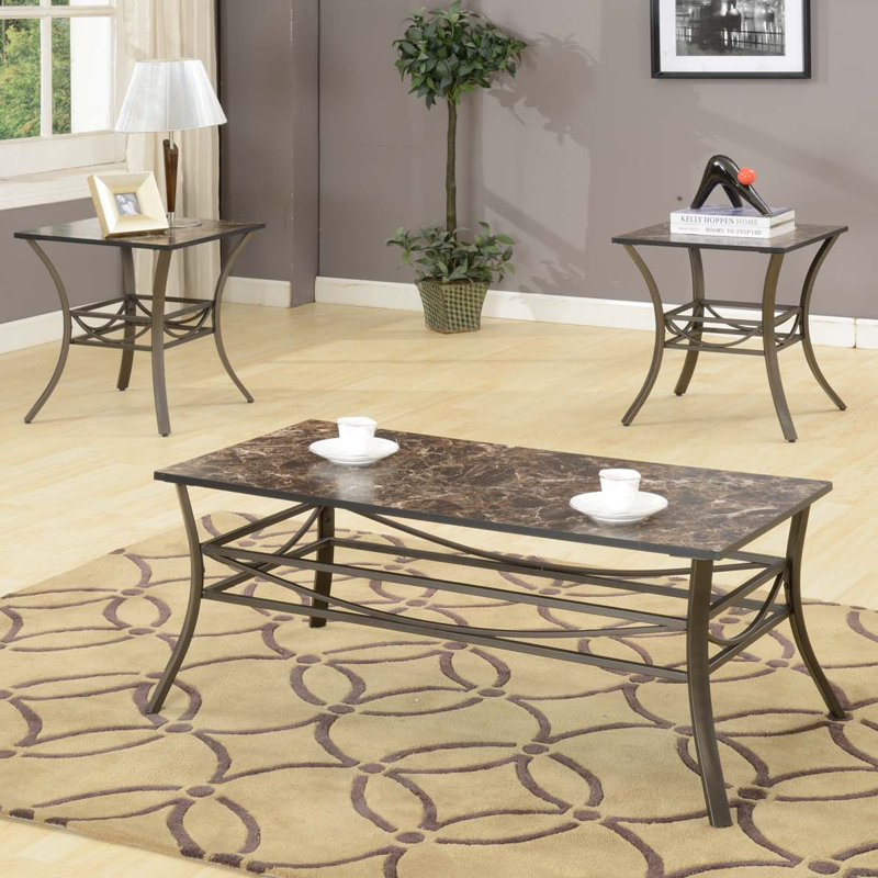 Ensemble de tables basses 3 pièces Clontz