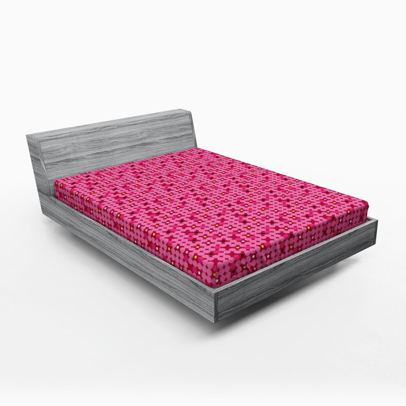 Microfiber Geometric Fitted Sheet, Queen Fitted Sheet