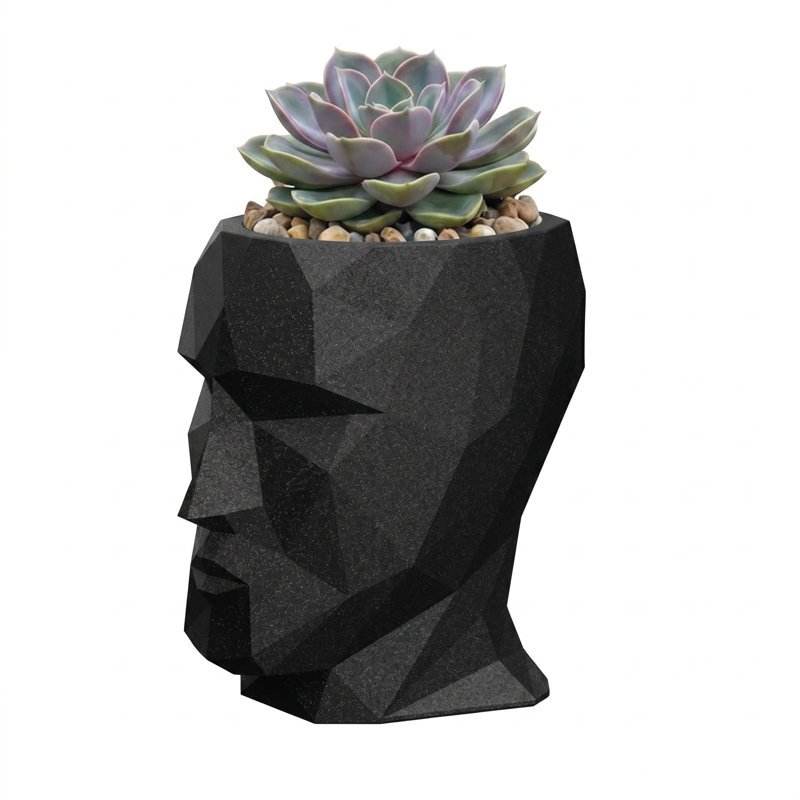 Adan Resin Statue Planter, 27.5" H x 26.75" W x 19.75" D, Anthracite