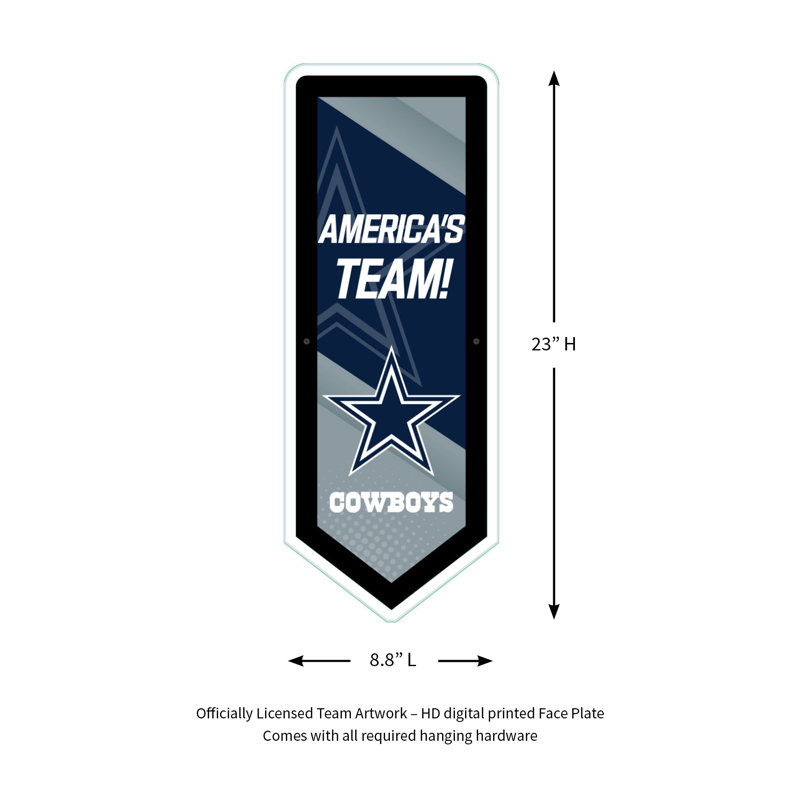 NFL LED Pennant Shaped Lighted Wall Sign, Dallas Cowboys