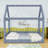Full-Size Corduroy Upholstered House-Shaped Daybed with LED Light-1602319668