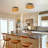 2-Light Natural Rattan Flush Mount