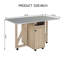 Drop-Leaf Foldable Dining Table With Storage & Lockable Wheels-131376722