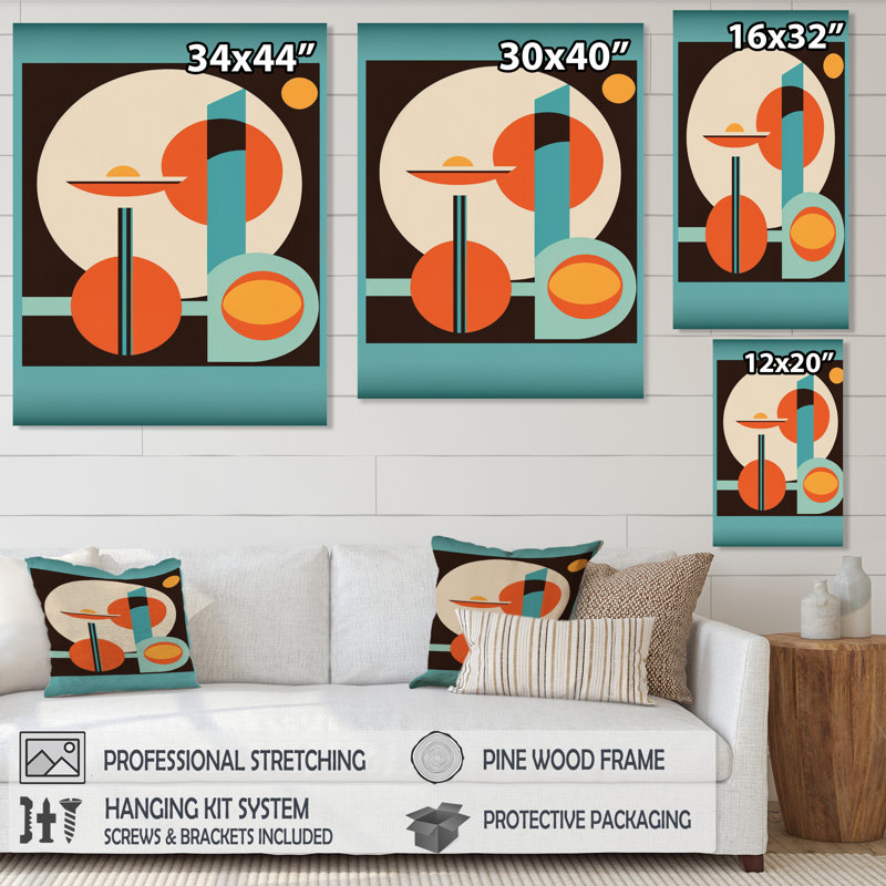 Impression rétro sur toile rétro Mid-Century II, L 30 po x H 40 po