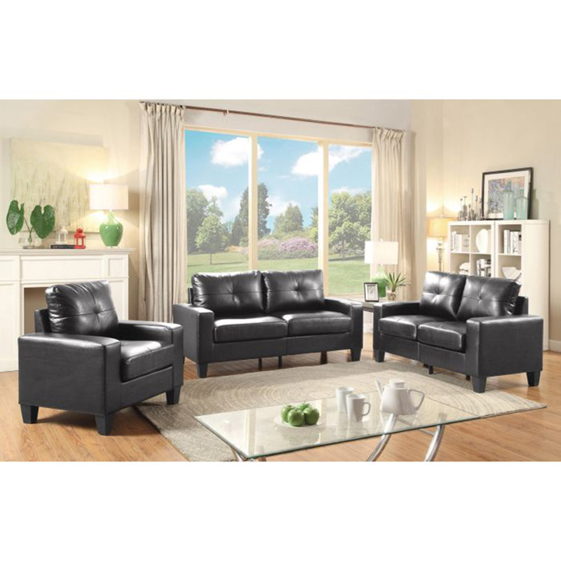 Causeuse modulaire, NOIR, Noir
