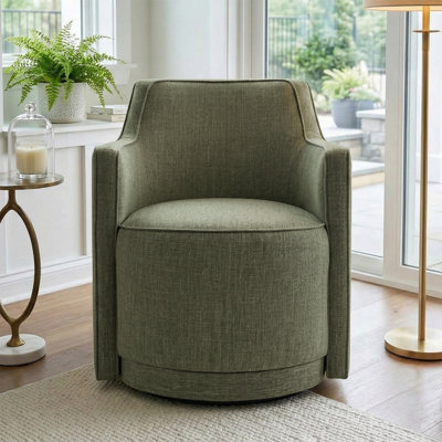 Fauteuil pivotant rembourré entièrement assemblé en tissu