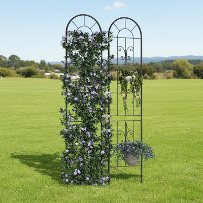 2pcs 5.5ft Tall Metal Trellis, for Flowers, Vines & Vegetables