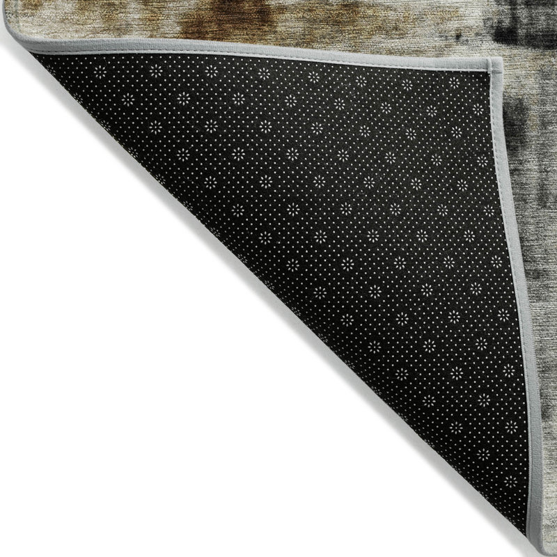 Machine Washable Indoor/Outdoor Xhevrie Taupe Rug, Rectangle 1'8" x 2'6"