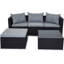 17 Stories Outdoor Rattan Garden Furniture Set Brown Robette Conservatory Patio Sofa coffee table-1424727331-1424727328