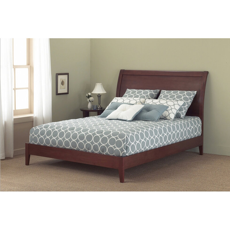 Java Solid Wood Bed, Full, Mahogany