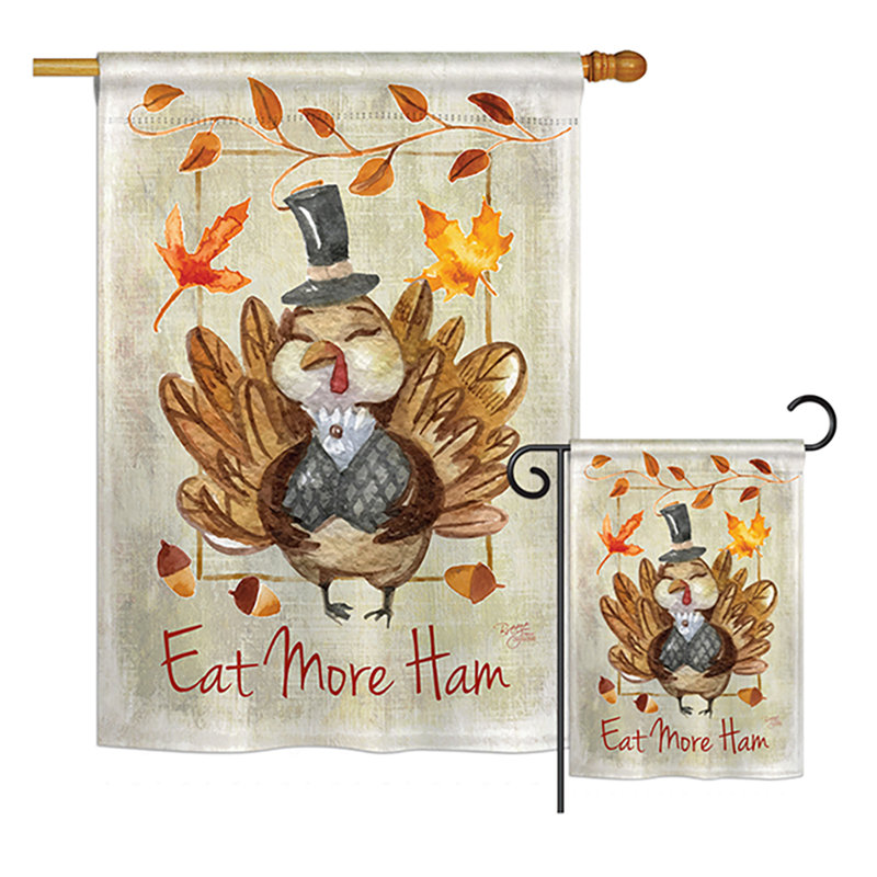 Double Sided Polyester Thanksgiving Flag Set