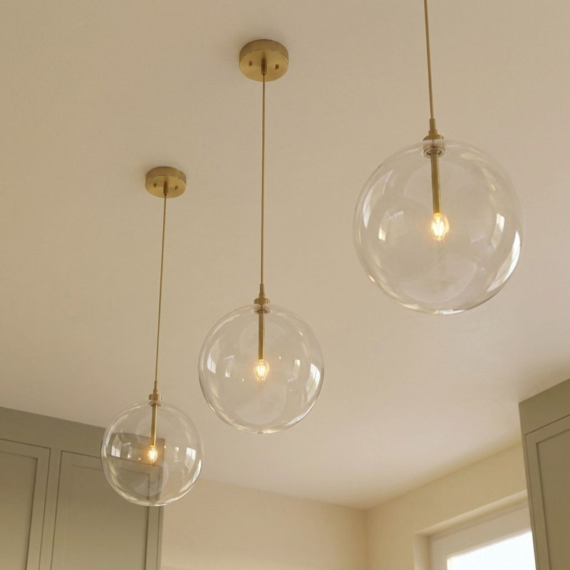Luminaire suspendu 1 lumière Jeanna, Laiton
