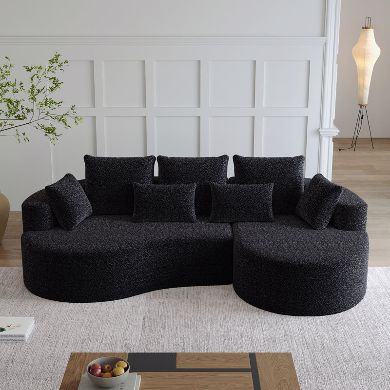 Canapé modulaire surdimensionné rembourré Modern, Orienté à droite, Black