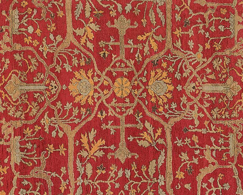 Jozan Wool Oriental Area Rug in Gold/Red, Rectangle 8' x 10'