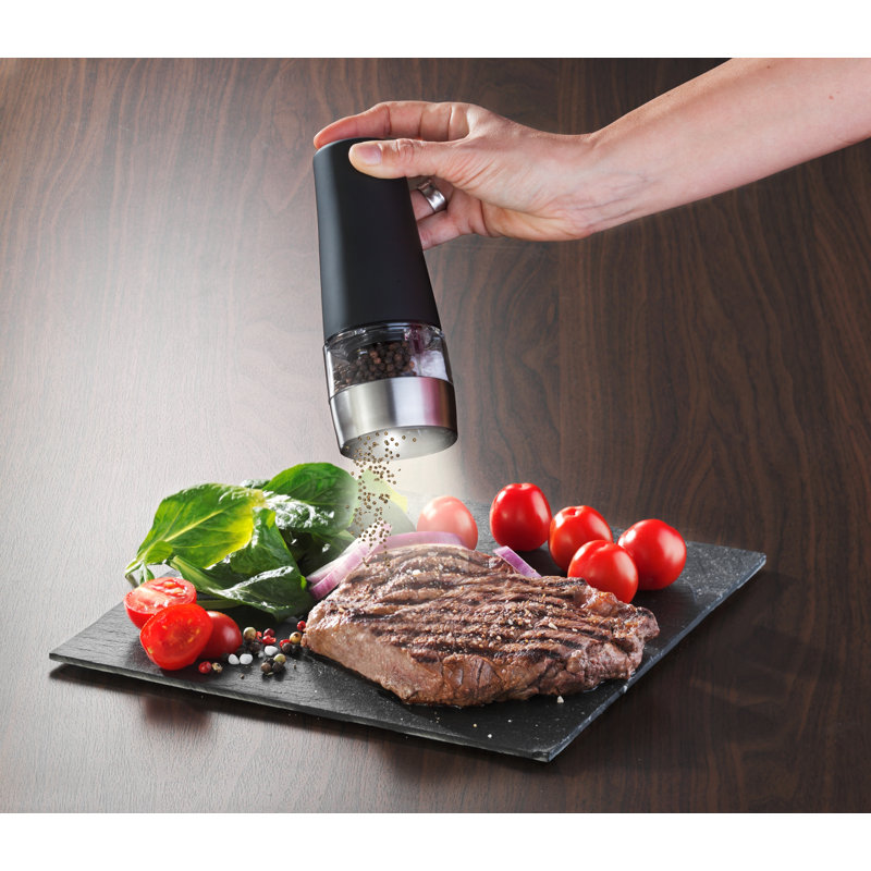 Brand Battery Powered Two -in-1 Salt & Pepper Combination Mill, Black