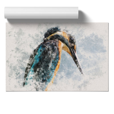 Kingfisher Bird Watercolour - Frameless Print