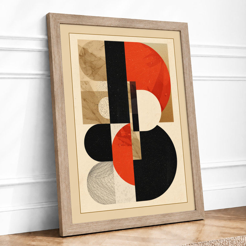 Harmony Geometric - Framed Print, A2 - 59.4 x 42.0 cm, Oak