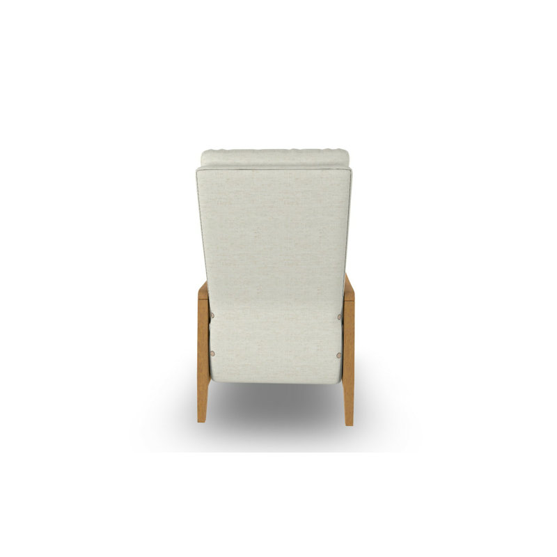 Modern High Leg Recliner, Honey Birch, Snow