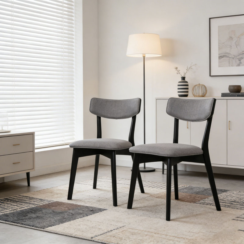 Ensemble de chaises de salle à manger, Gris foncé