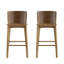 Tabouret de bar d'intérieur en bois Pari, finition noyer, ensemble de 2