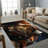 Soft Non Woven Floral Printed Area Rug with Intricate Design for Living Room Bedroom or Dining Room-114334074