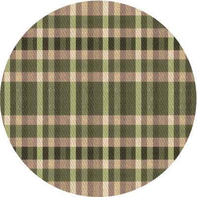 Tapis brun en laine à carreaux Grier