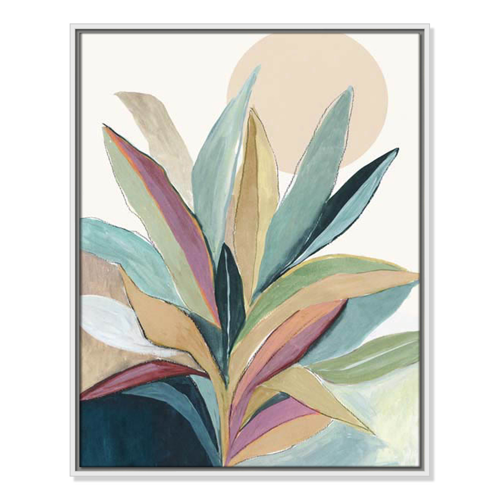 Sherbrooke Sunny Bright Leaves I by Asia Jensen Print, No Mat, White Floater Framed, 29.5" H x 23.5" W x 2" D