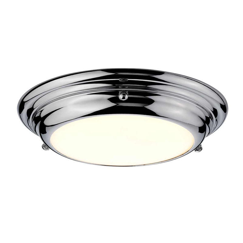 Orrwell Glass LED Flush Mount, Polished Chrome