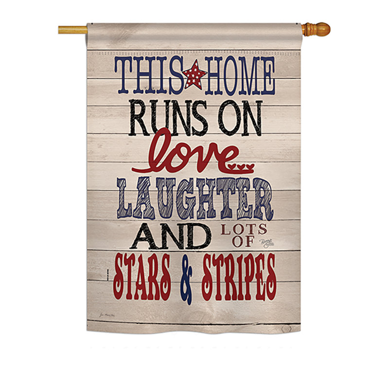 Drapeau de maison 40 po x 28 po en polyester à 2 côtés Americana Waterfront