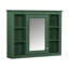 Armoire de rangement murale avec miroir, 6 tablettes ouvertes, panneau de fibres à densité moyenne durable, design moderne pour des salles de bain bien rangées et élégantes-1292380566
