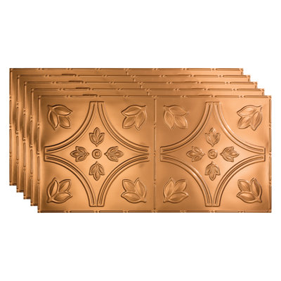 24.38'' L x 48.38'' W Textured Vinyl Glue Up Ceiling Tile