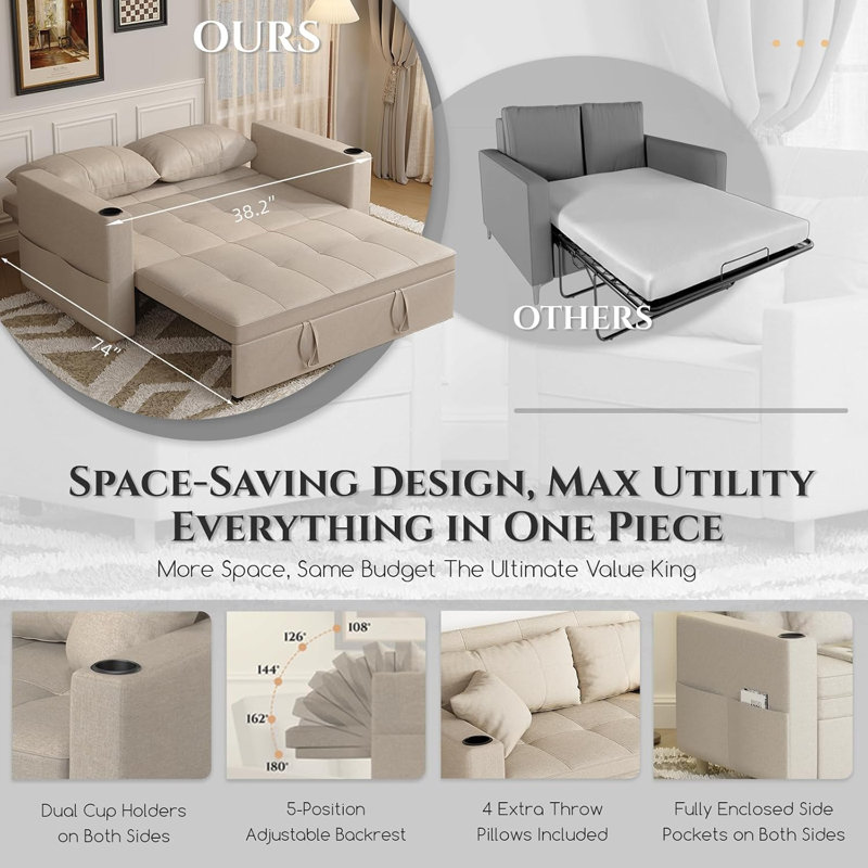3 Seater Sofa, Beige